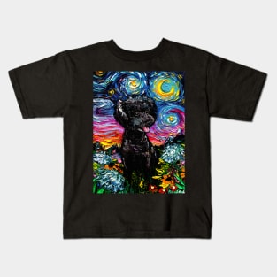 Black Poodle Night 3 Kids T-Shirt